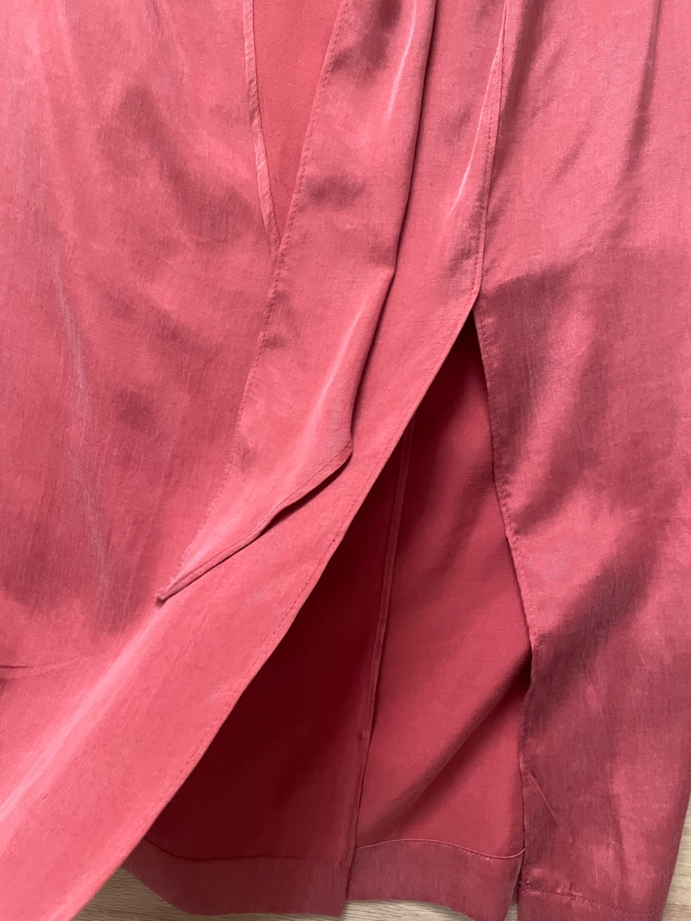 NEW Zara Women's Red Wrap Midi Skirt with Tie - Picture 2 of 5
